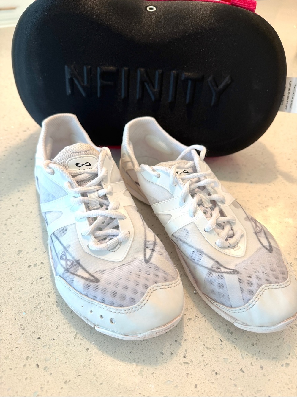 NFINITY White Women Cheer Athletic Shoes GUC 8.5 w/ case